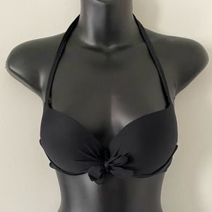 Never worn Shein Black Padded Push-up Halter Bikini Top with ties. Size small.